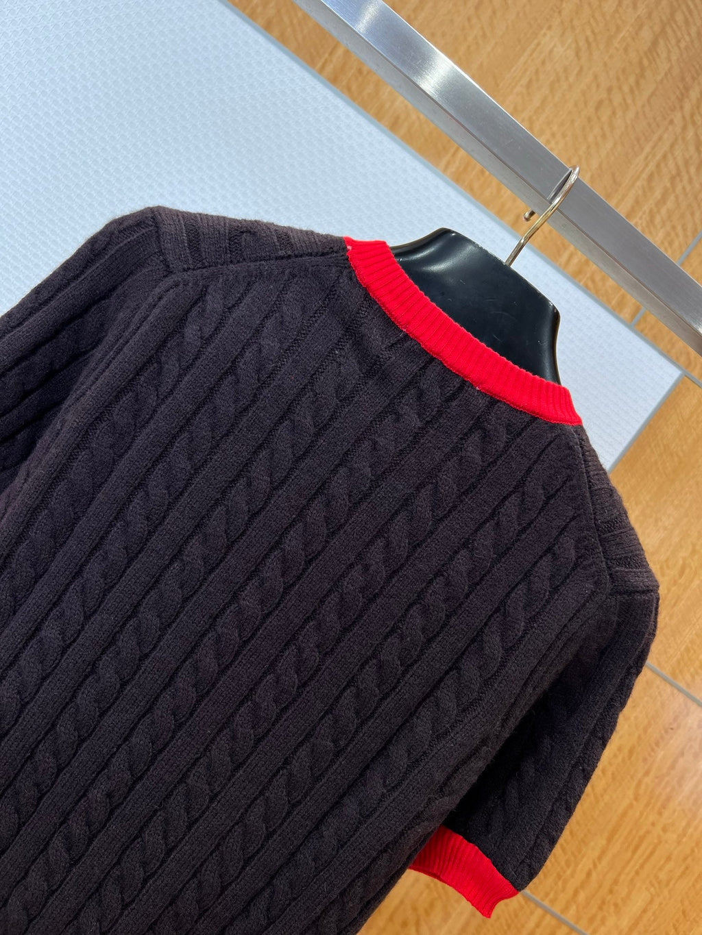 Miu Miu Knit Short-Sleeve Sweater