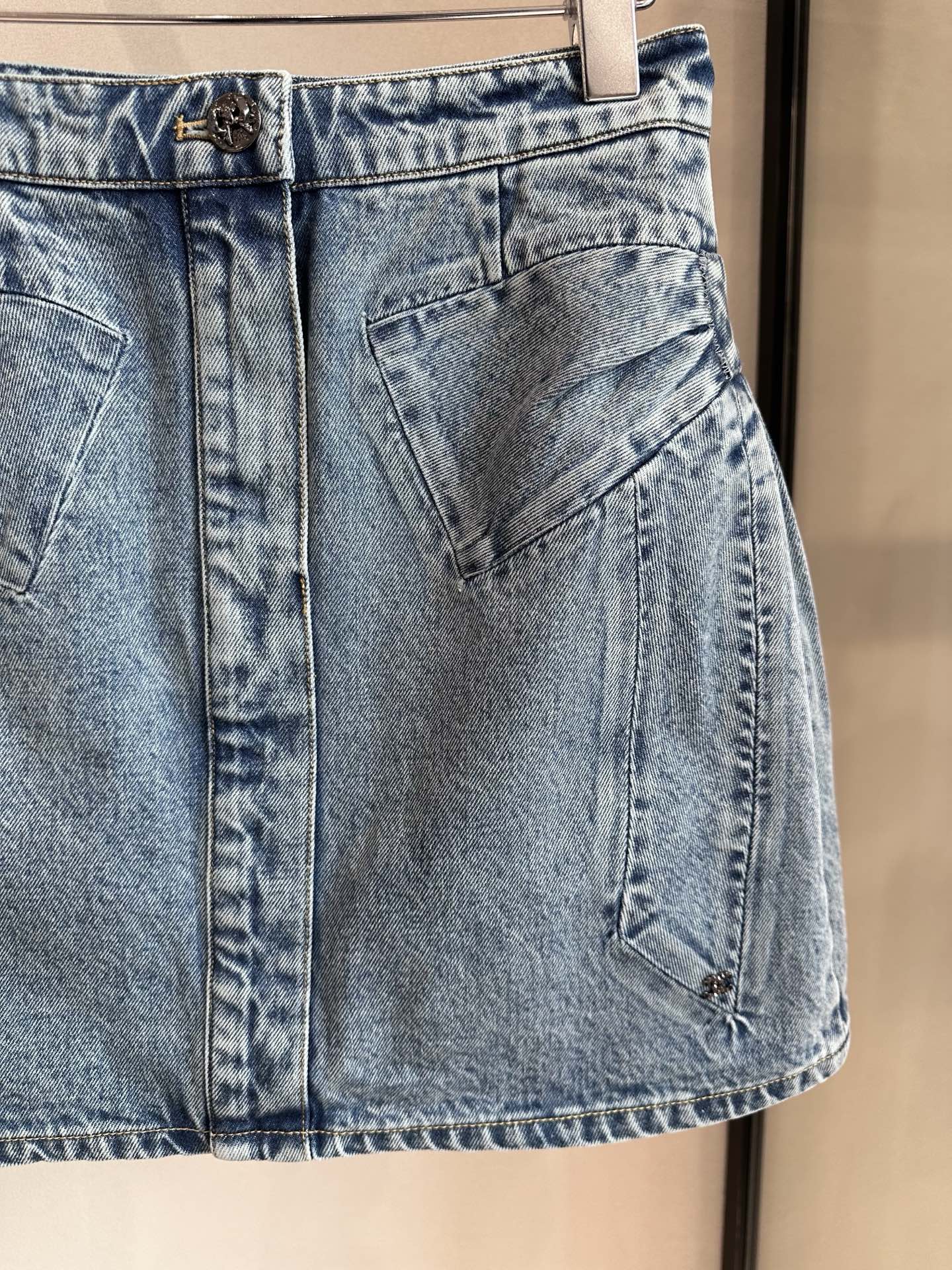 Chanel Women's bow denim Mini Shirt