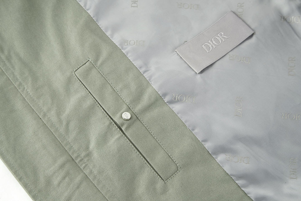Dior Embriodered Baseball Jacket with Badge (Off-White)