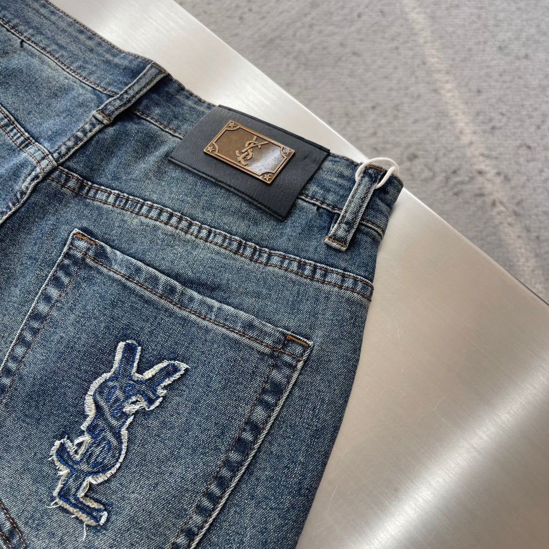 YSL Slim Straight Leg Denim Jeans