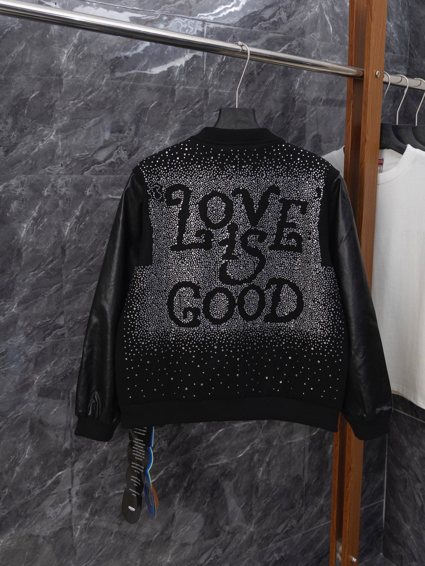 GOODBRAND Good Starry Sky Rhinestone Letter Jacket