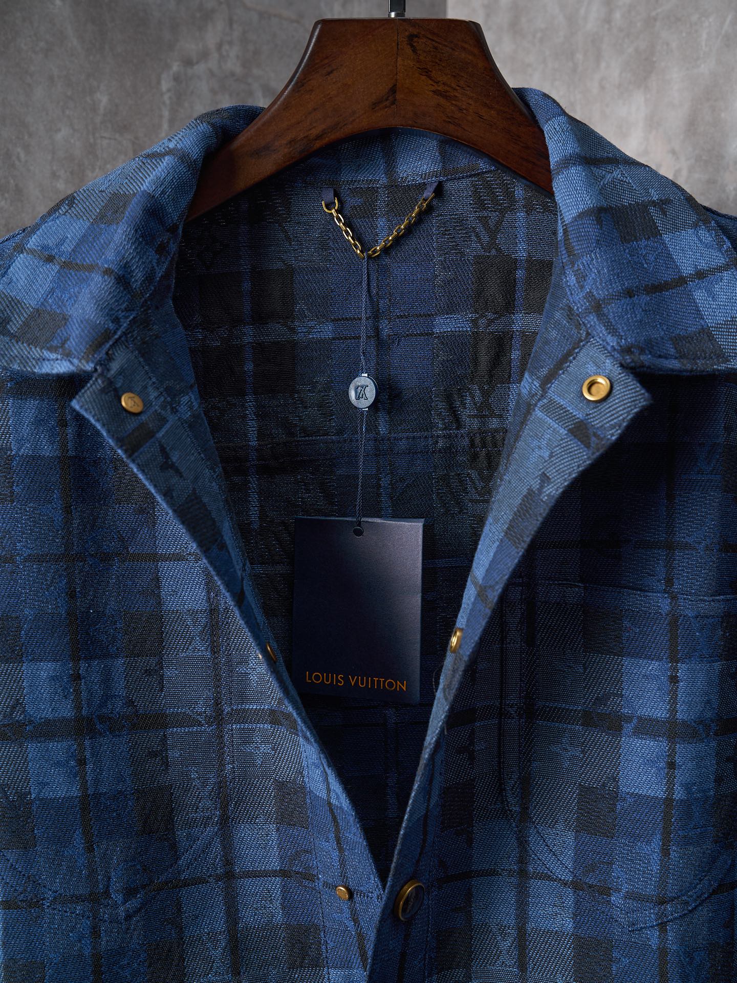 LV Monogram Tartan Denim Overshirt