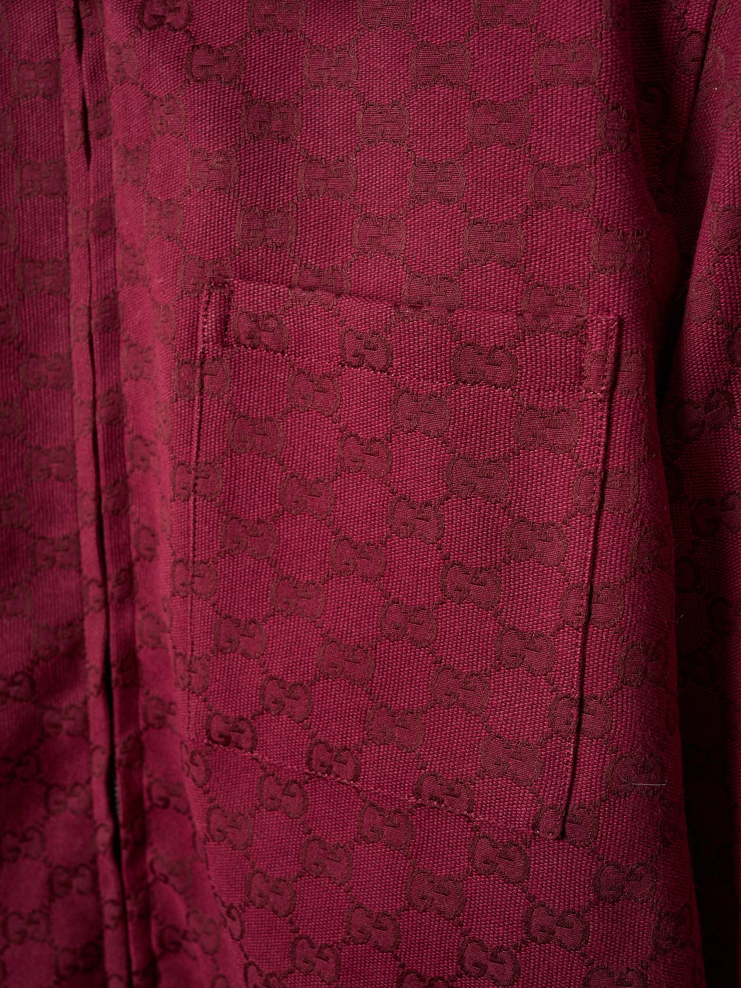 GG Jacquard Canvas Jacket with Chain Collar