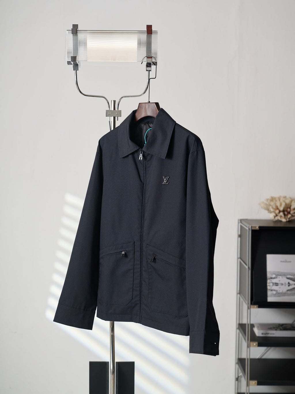 LV Leather Zipper Work Jacket