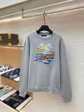 LV Fishing Embroidered Crew Neck Sweatshirt