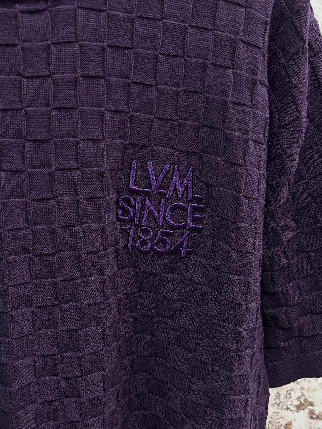 LV Black Jacquard Embroidered T-Shirt