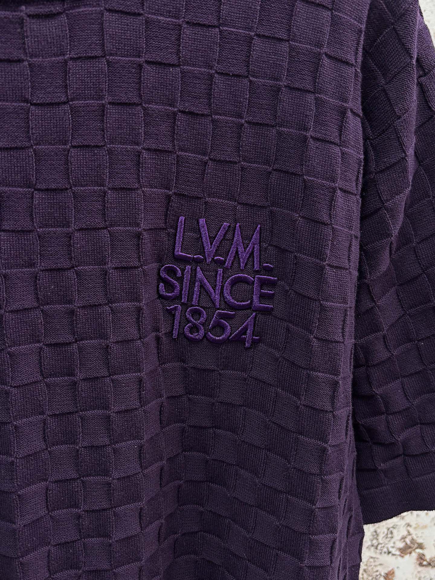 LV Black Jacquard Embroidered T-Shirt