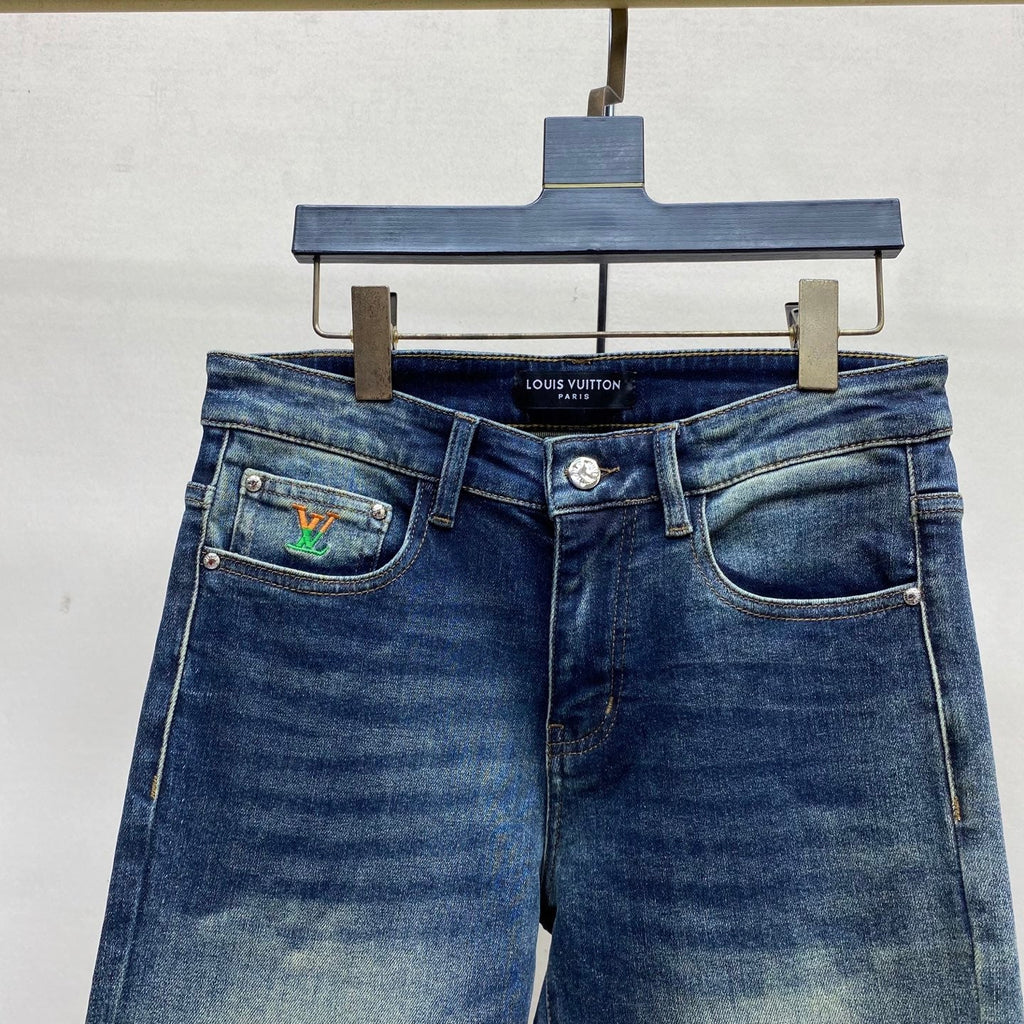 LV Slim Fit Straight-Leg Jeans
