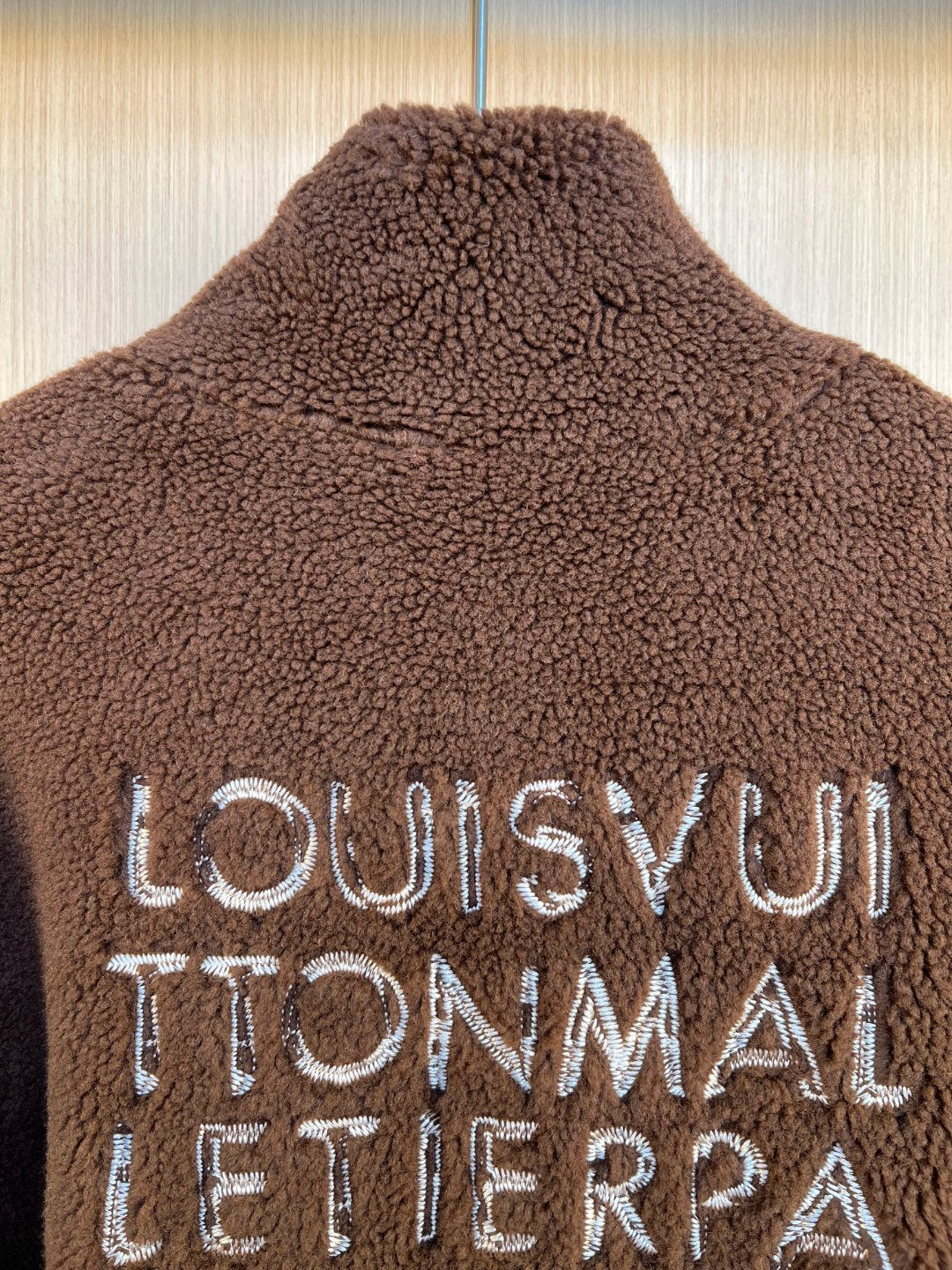 LV New Embroidered Letter Lambswool Coat Jacket