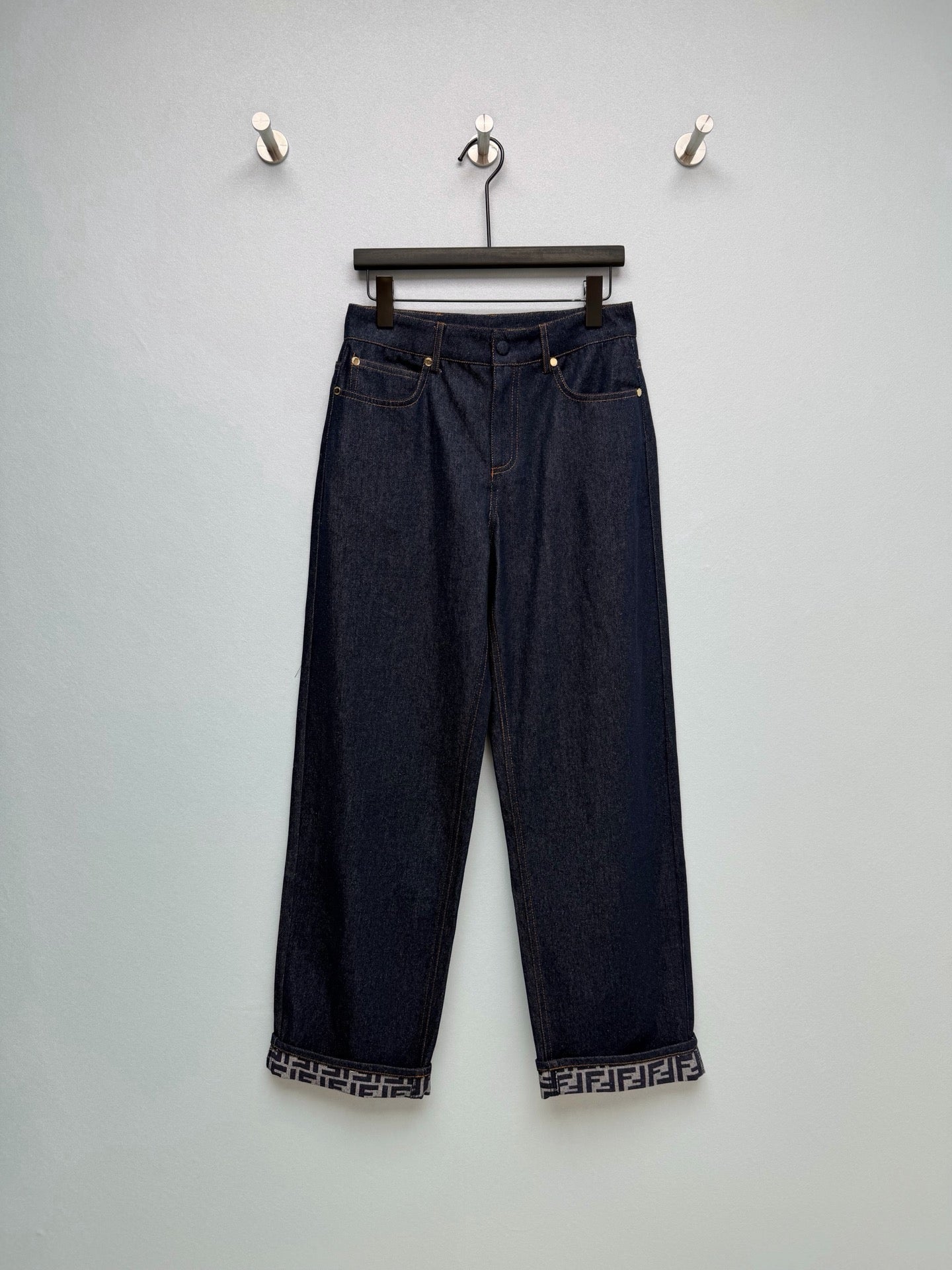 Women Fendi High Waisted Straight-Leg Jeans