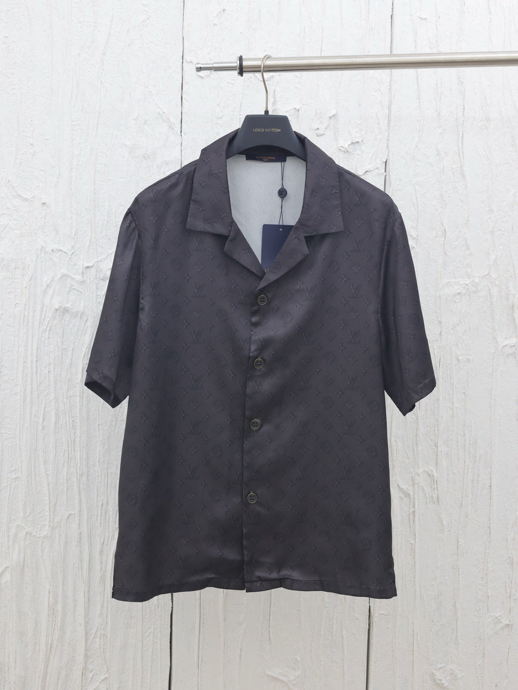 LV Jacquard Collar Short-Sleeve Shirt