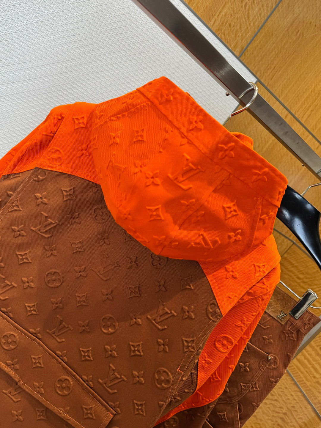 LV Patchwork Embossed Jacket & Pants Set