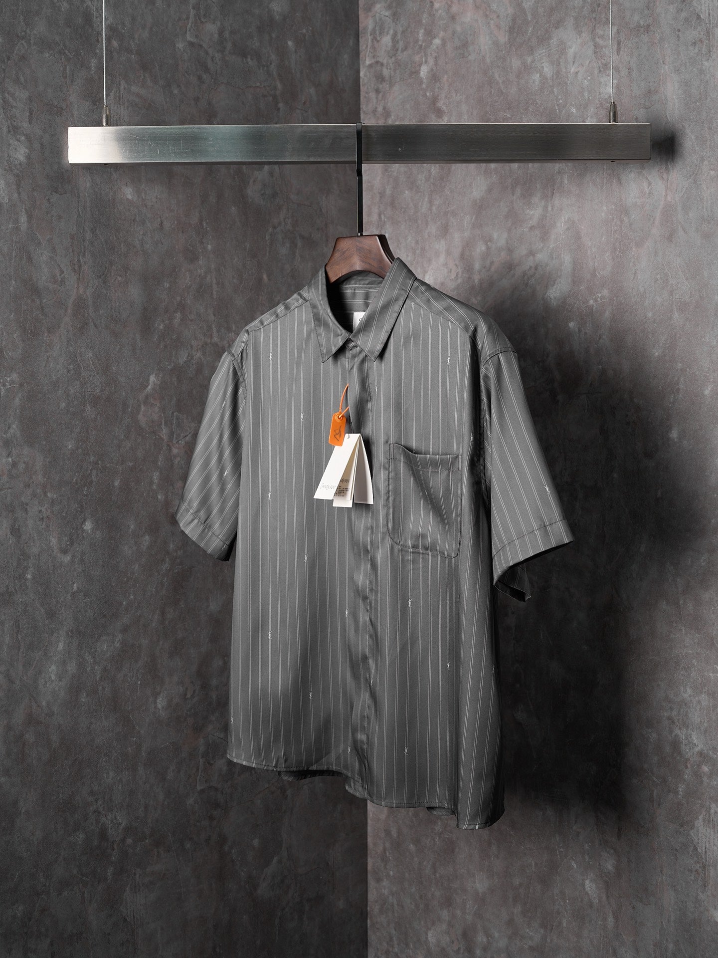 YSL Striped Jacquard Silk T-Shirt