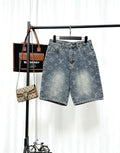 LVFloral Pattern Jacquard Denim Shorts