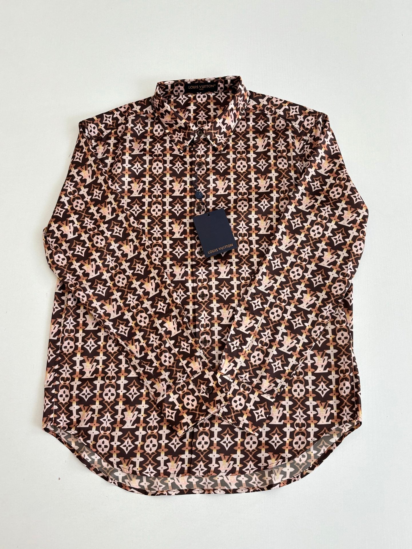 LV Monogram Long-Sleeved Silk Shirt