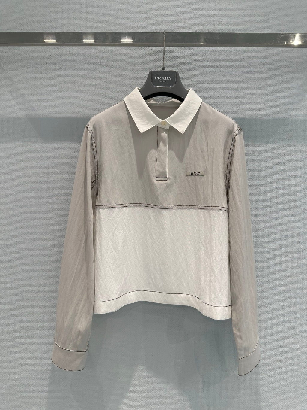 Prada Long-sleeved Linen/Cotton Top