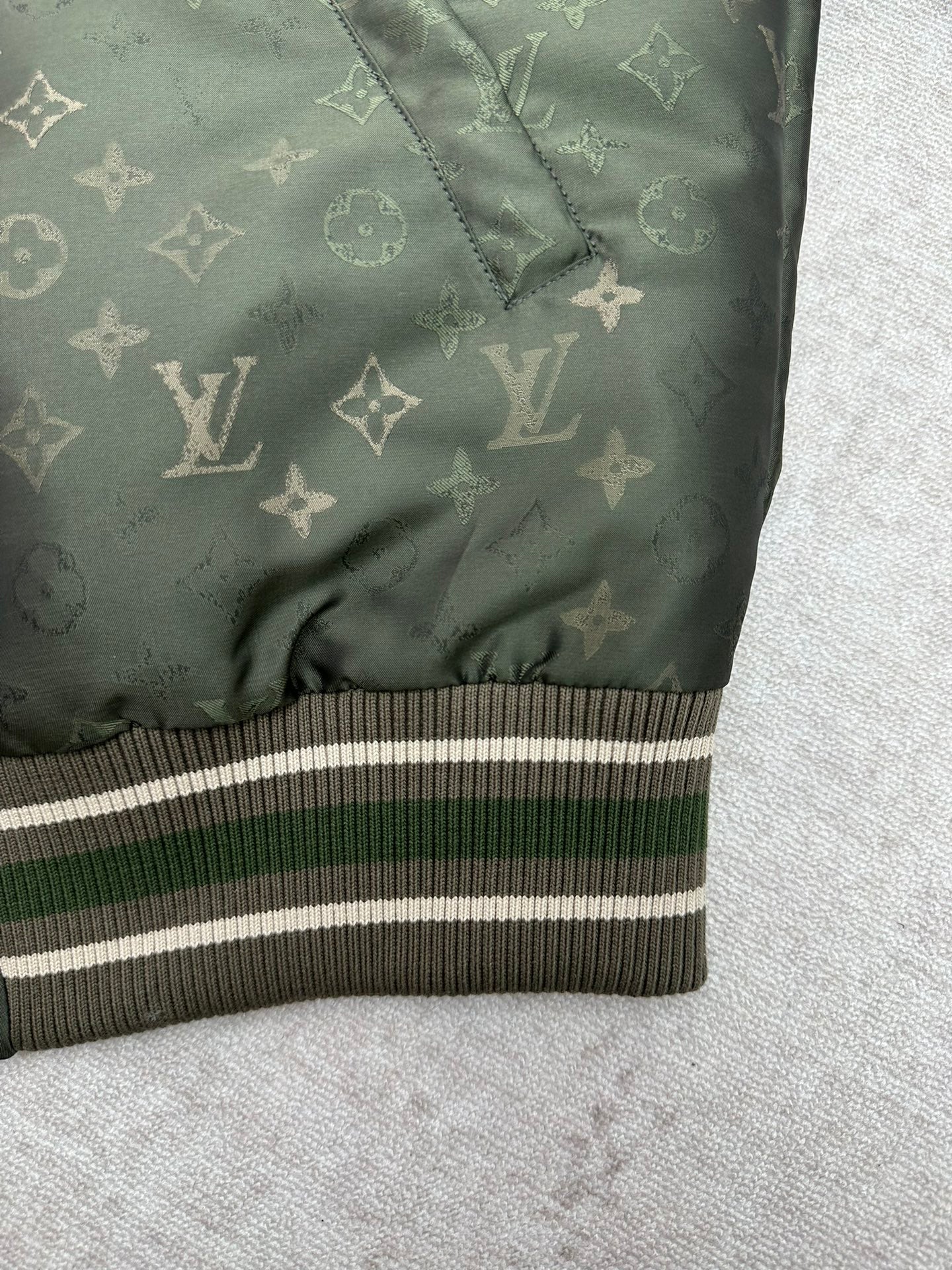 LV Monogram all-over camouflage cotton bomber jacket