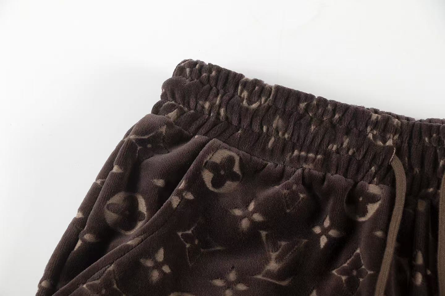 LV Monogram jacquard velvet shorts