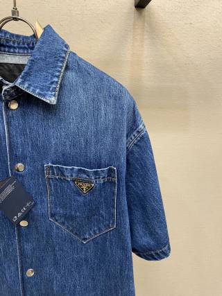Prada Denim Shirt Sleeve Shirt