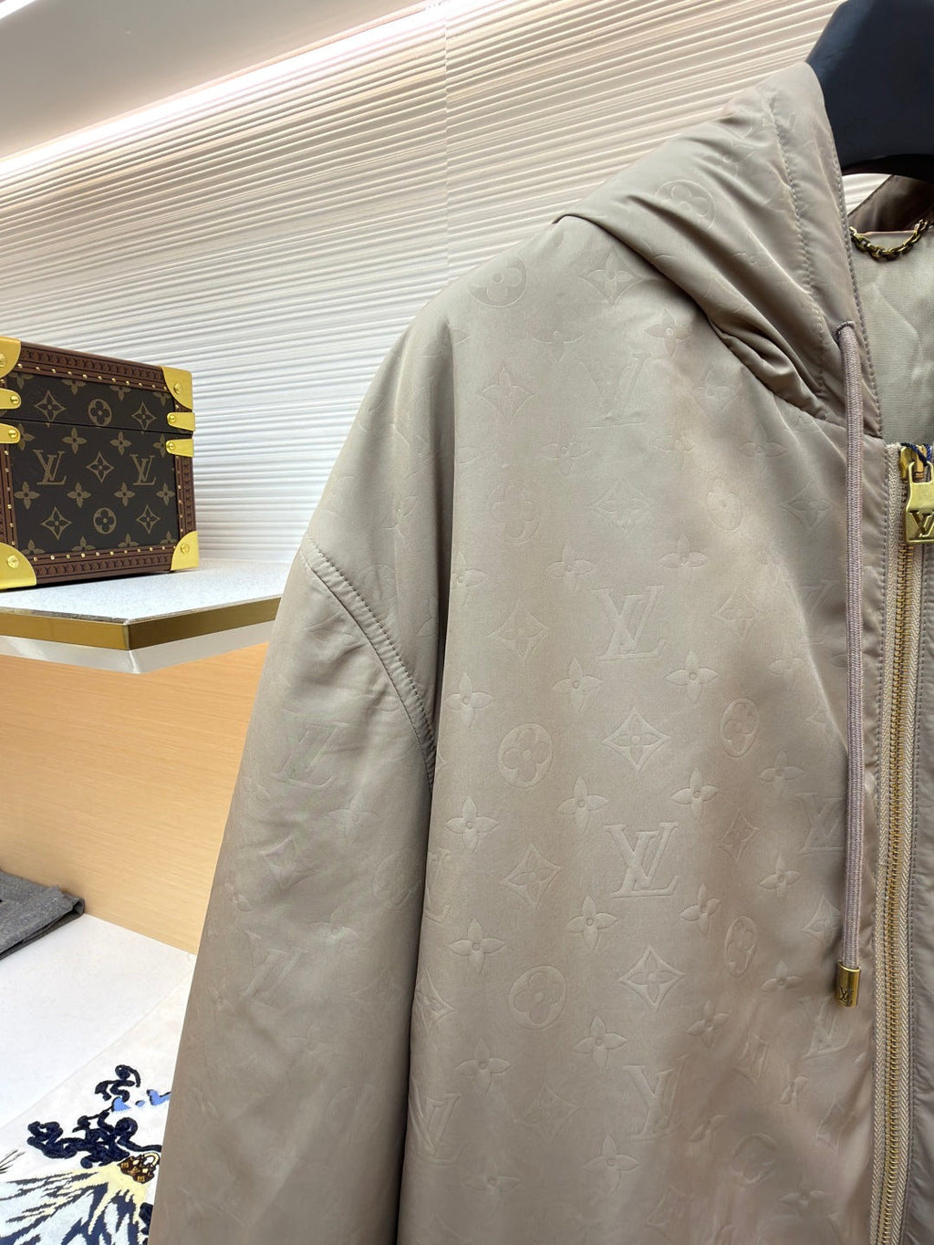 LV Gravure Embossed Cotton-Padded Jacket