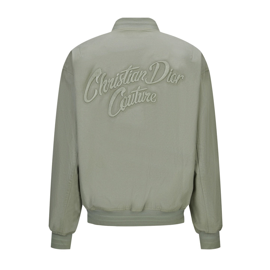 Dior Embriodered Baseball Jacket with Badge (Off-White)