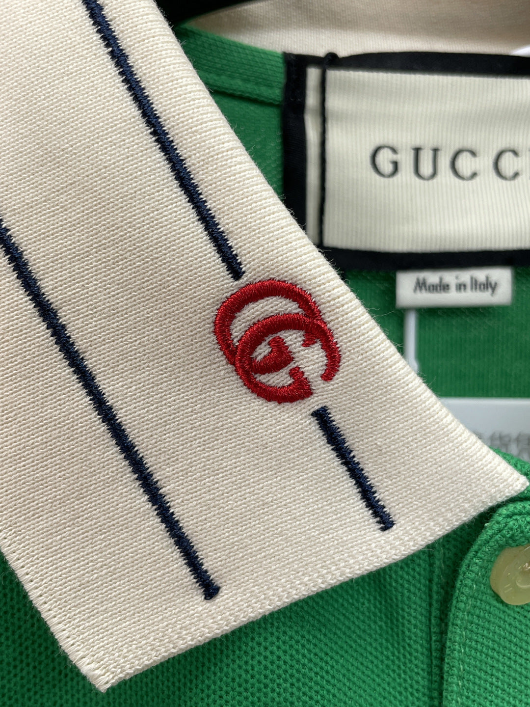 Gucci Embroidered Collar Polo Shirt