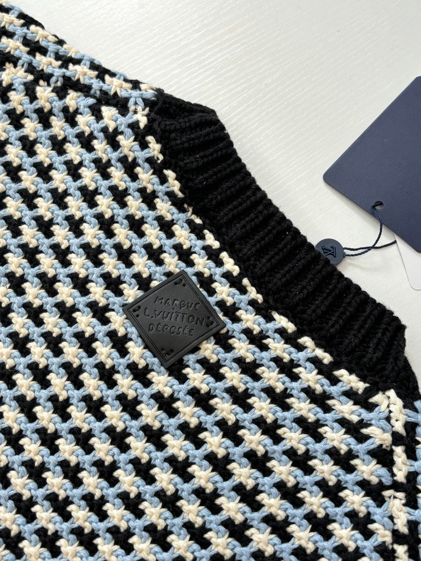 LV Houndstooth Color Knit Sweater