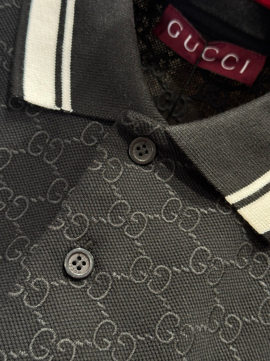 Gucci Vintage Jacquard Stretch Cotton Shirt