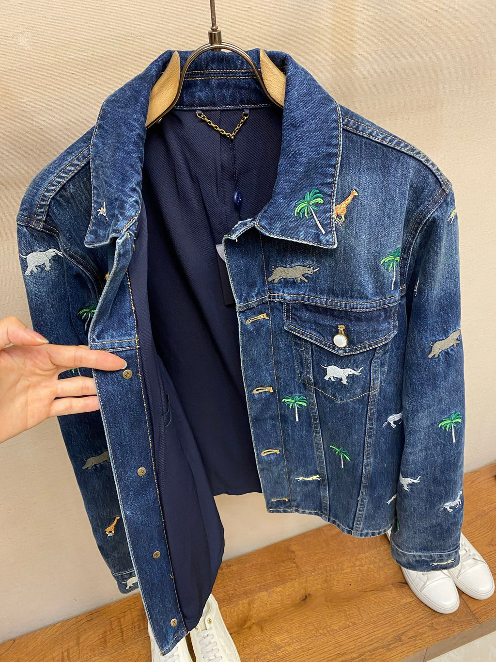 LV Animal Embroidered Denim Jacket