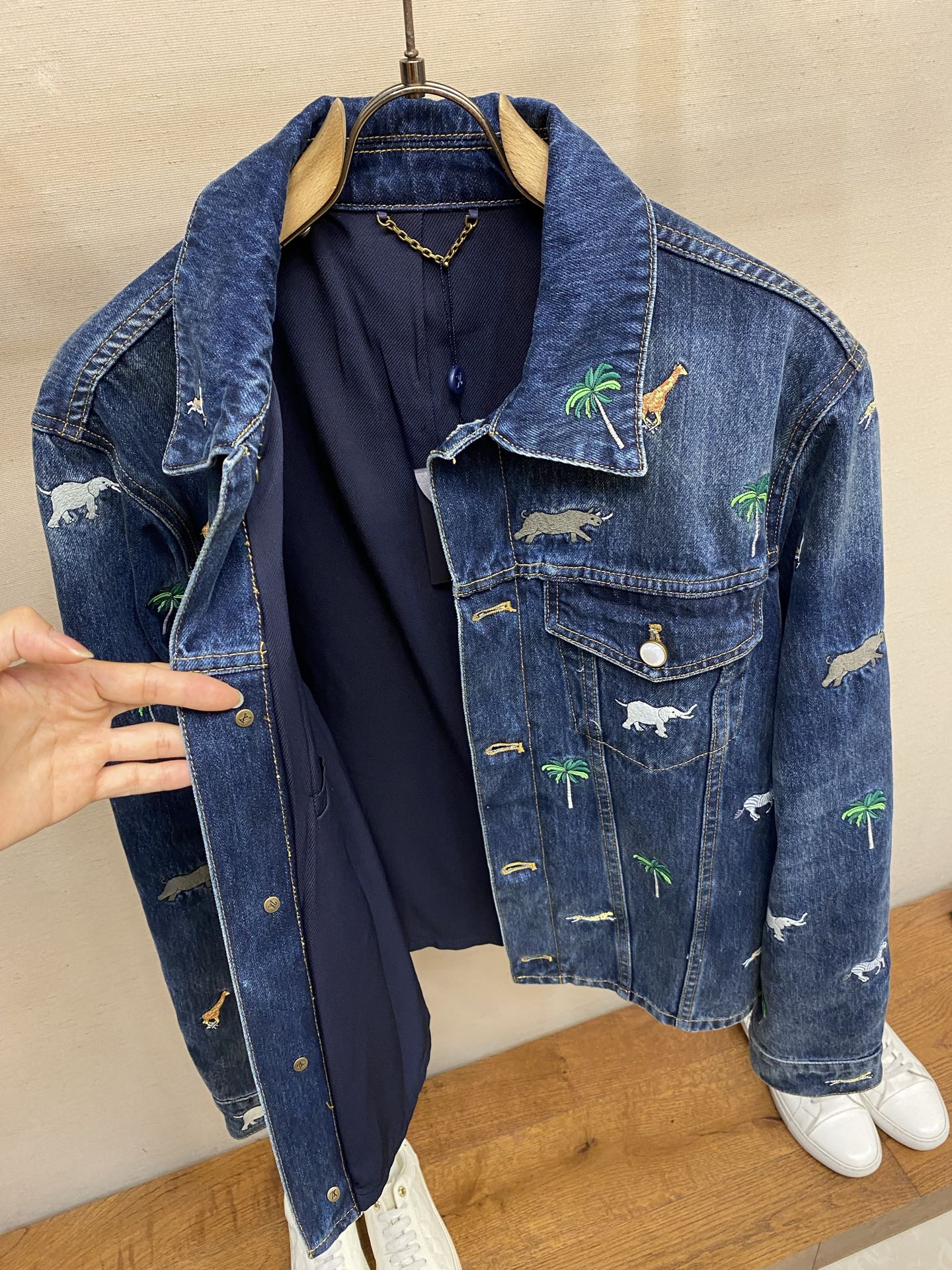 LV Animal Embroidered Denim Jacket
