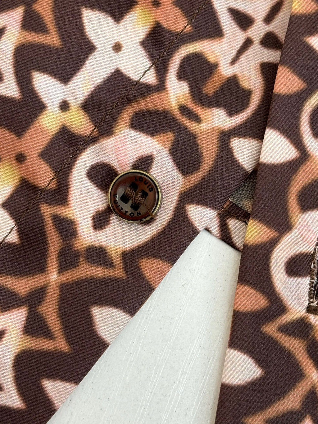 LV Monogram Long-Sleeved Silk Shirt