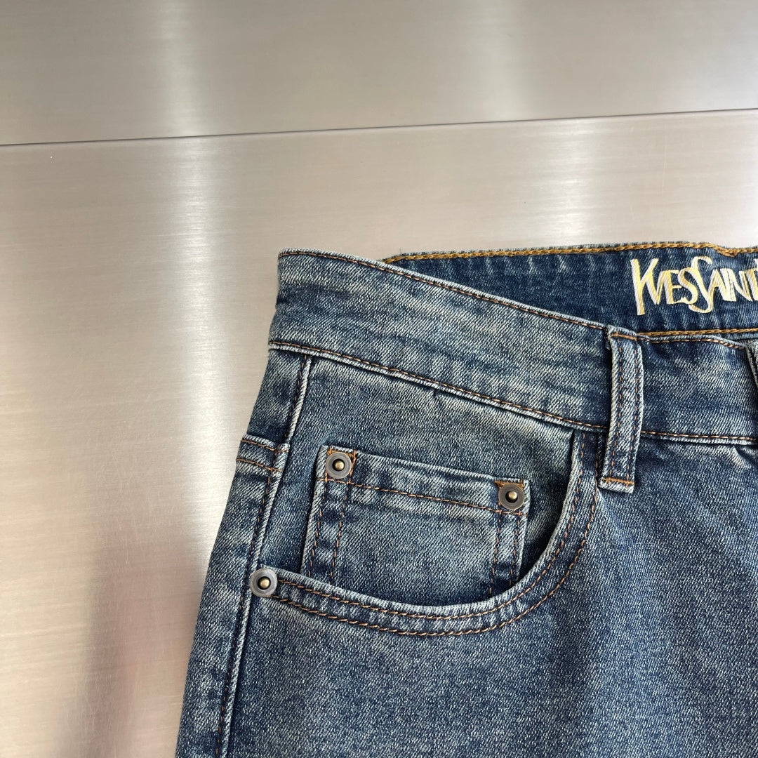 YSL Slim Straight Leg Denim Jeans