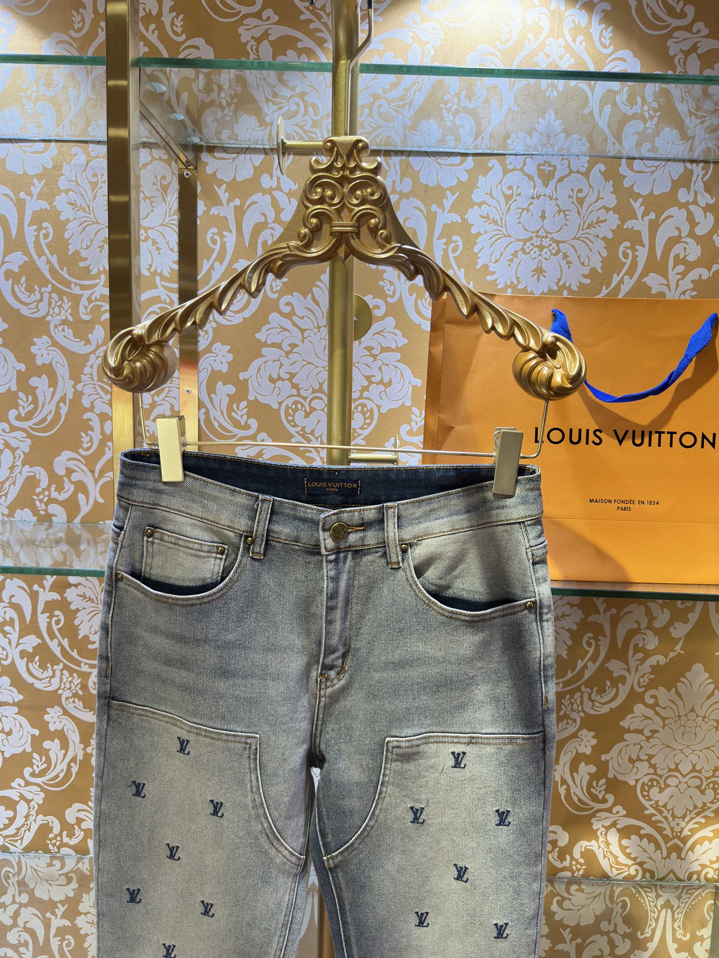 LV Embroidered Denim Jeans