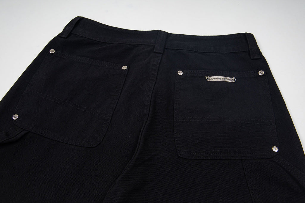 CH Logging Patchwork Leather Washed Jeans