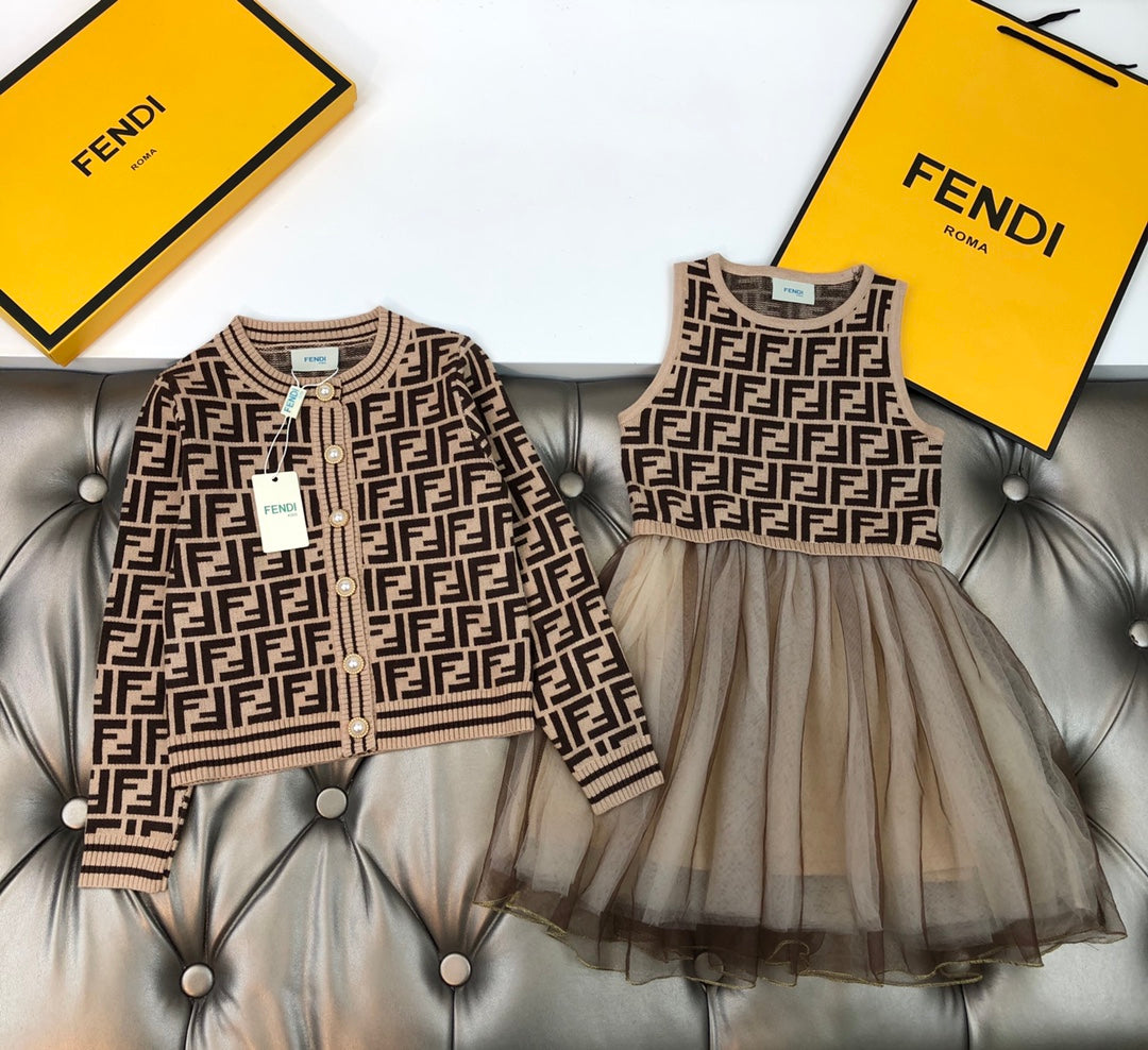 Fendi Cardigan + sleeveless dress