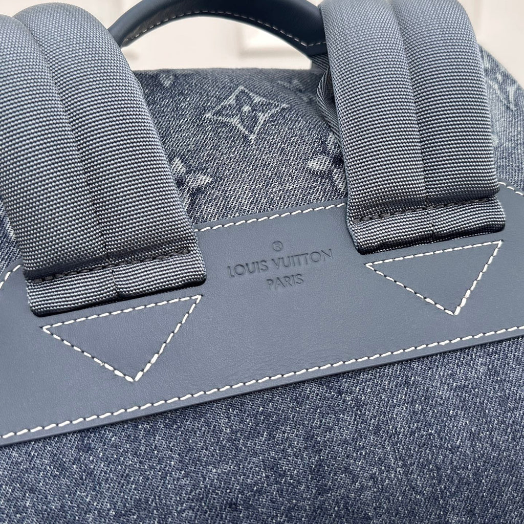 LV Embossed Denim Backpack