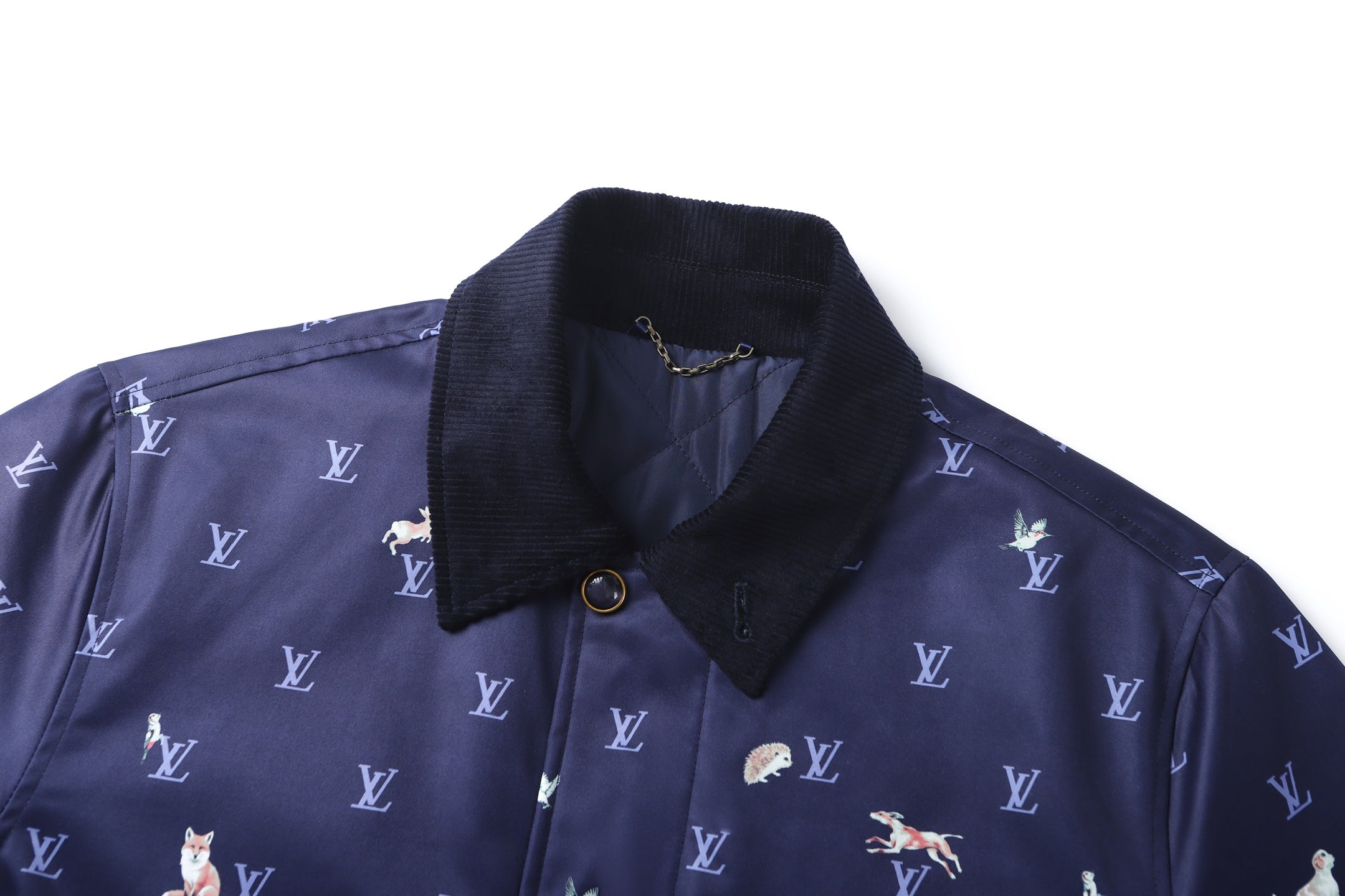 LV Corduroy Lapel Animal Print Jacket