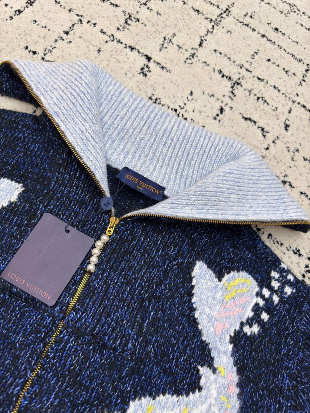 LV Pharrell &  Nigo Collection Zipper Knit Jacket