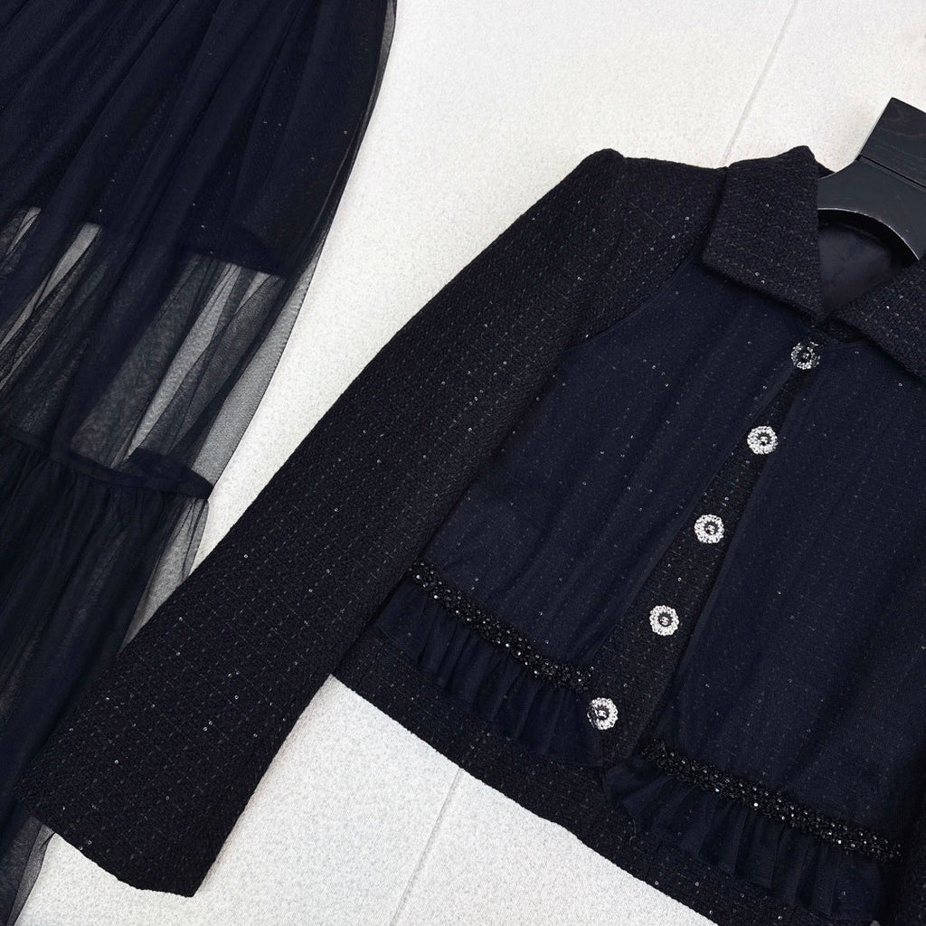 Chanel Woven Collared Coat