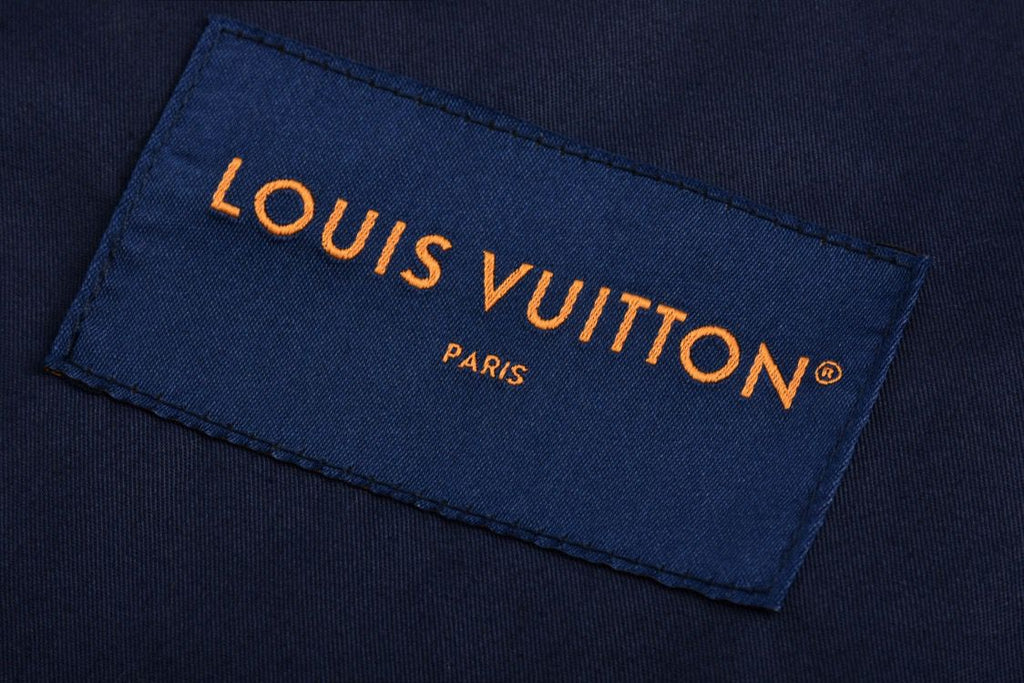 LOUIS VUITTON Black and Gold Embroidered Collar Denim Jacket