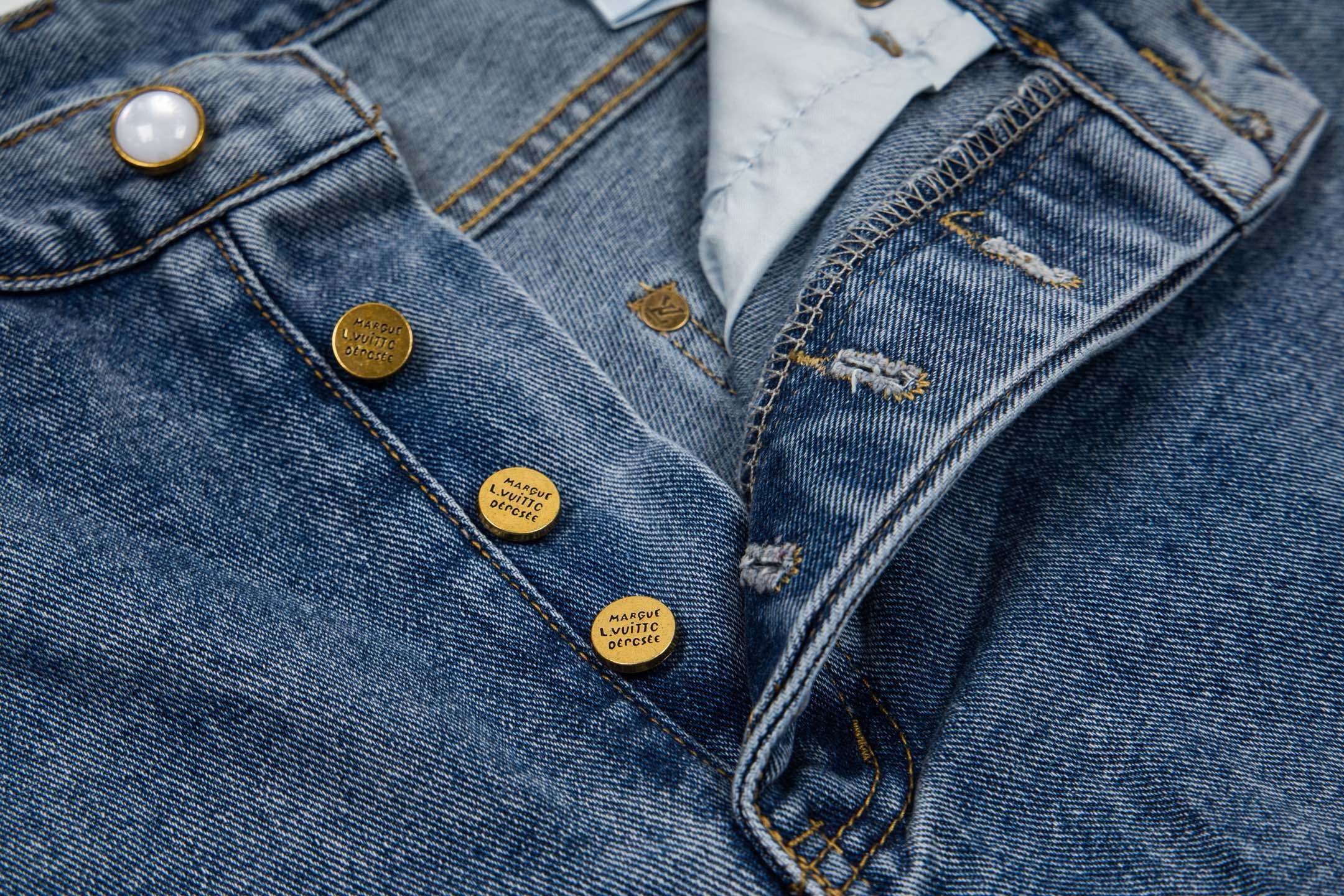 LV Embroidered Work  Jeans