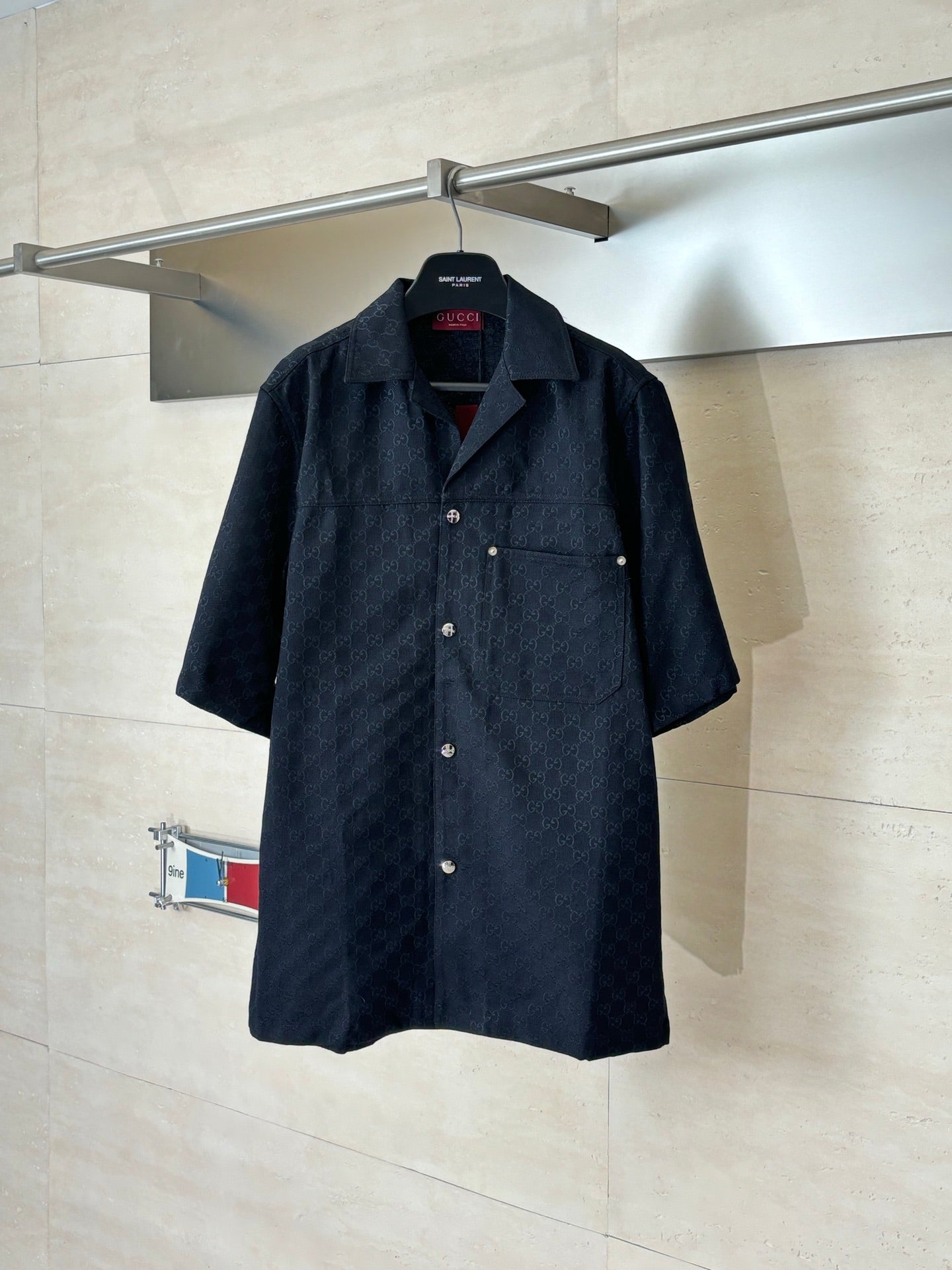 Gucci Double G All-over Jacquard Suit Short-Sleeve Shirt