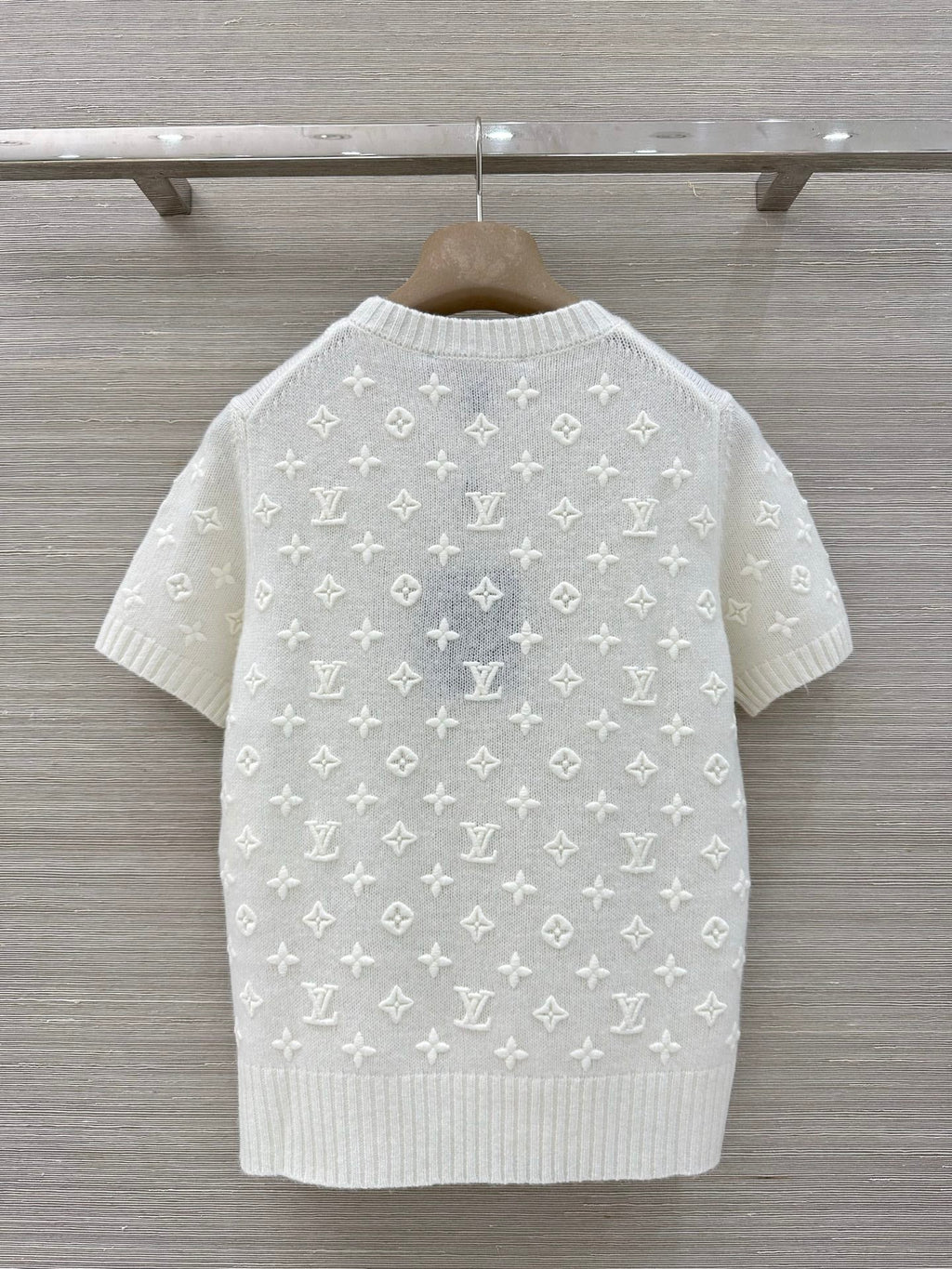 LV 3D MONOGRAM embroidered knit short-sleeved Shirt