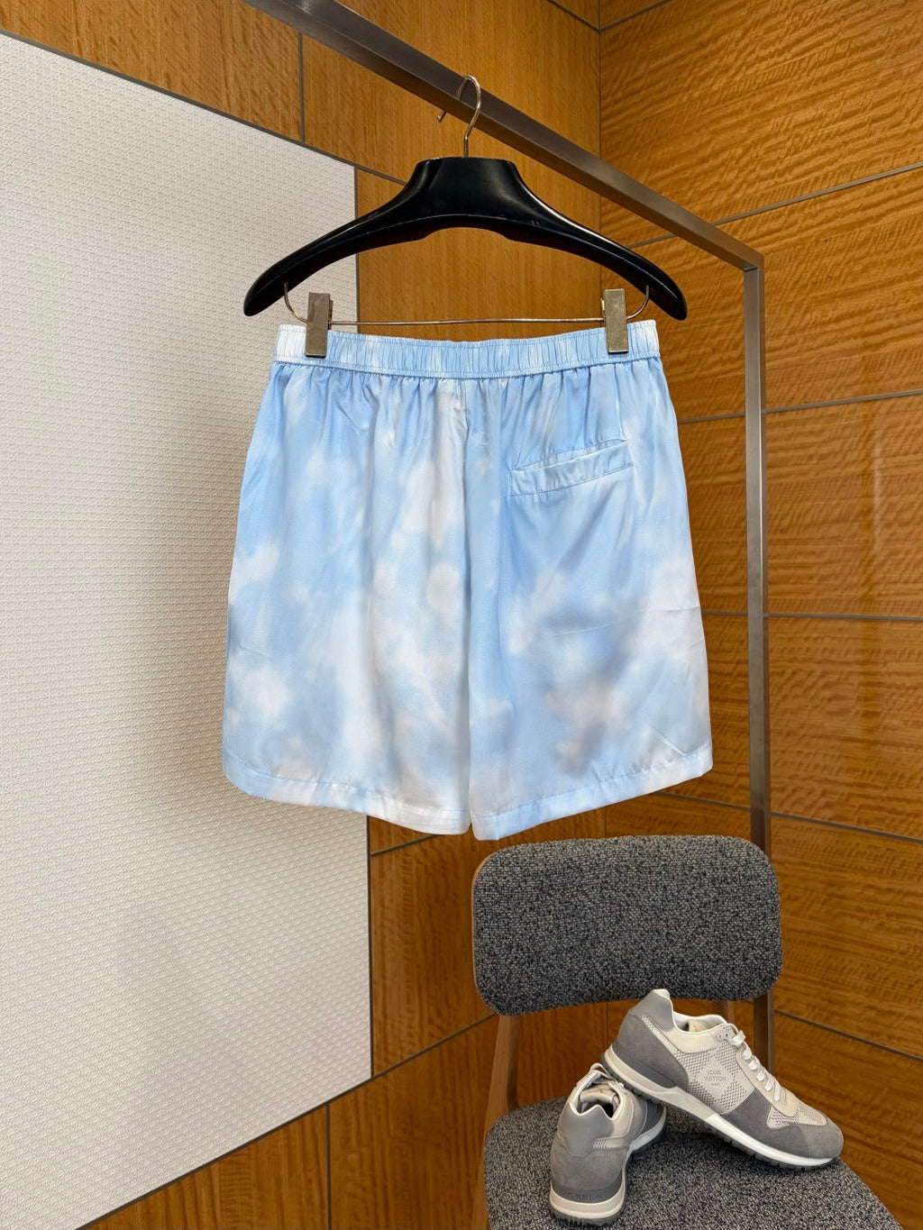 LV Blue & White Tie Drawstring Shorts