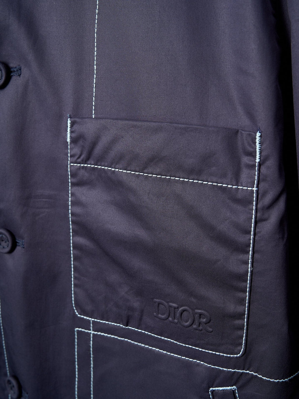 DIOR Navy Blue Pocket Embossed Work Jacket