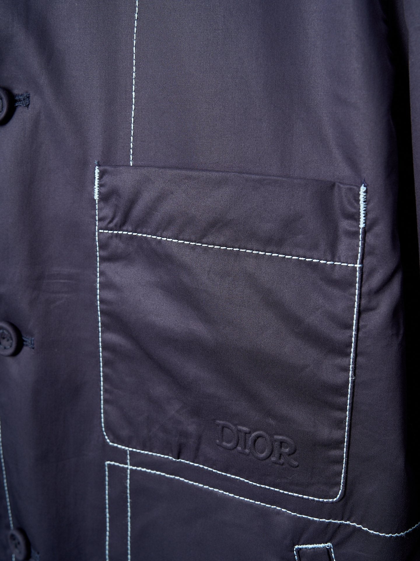 DIOR Navy Blue Pocket Embossed Work Jacket