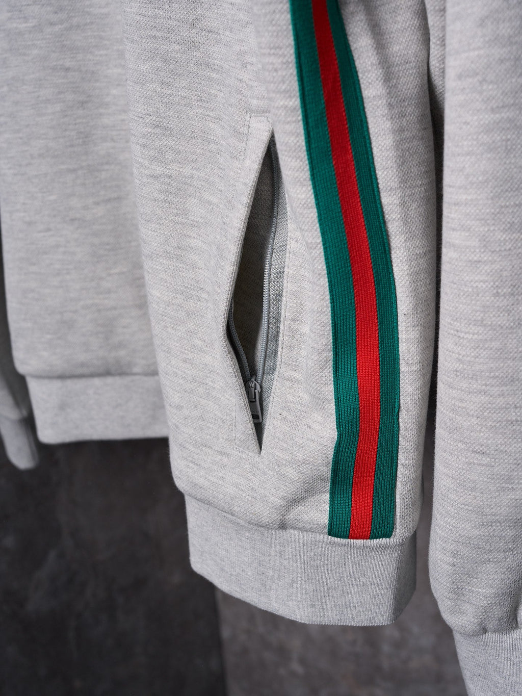GG Knit Zipper Stand Collar Jacket