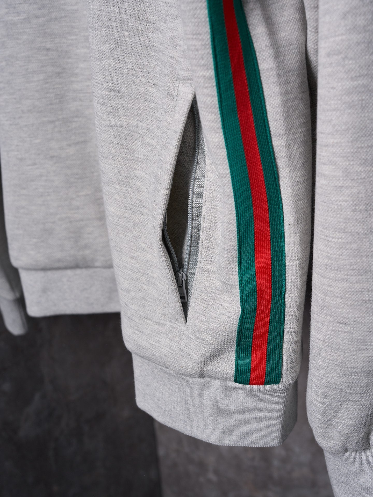 GG Knit Zipper Stand Collar Jacket
