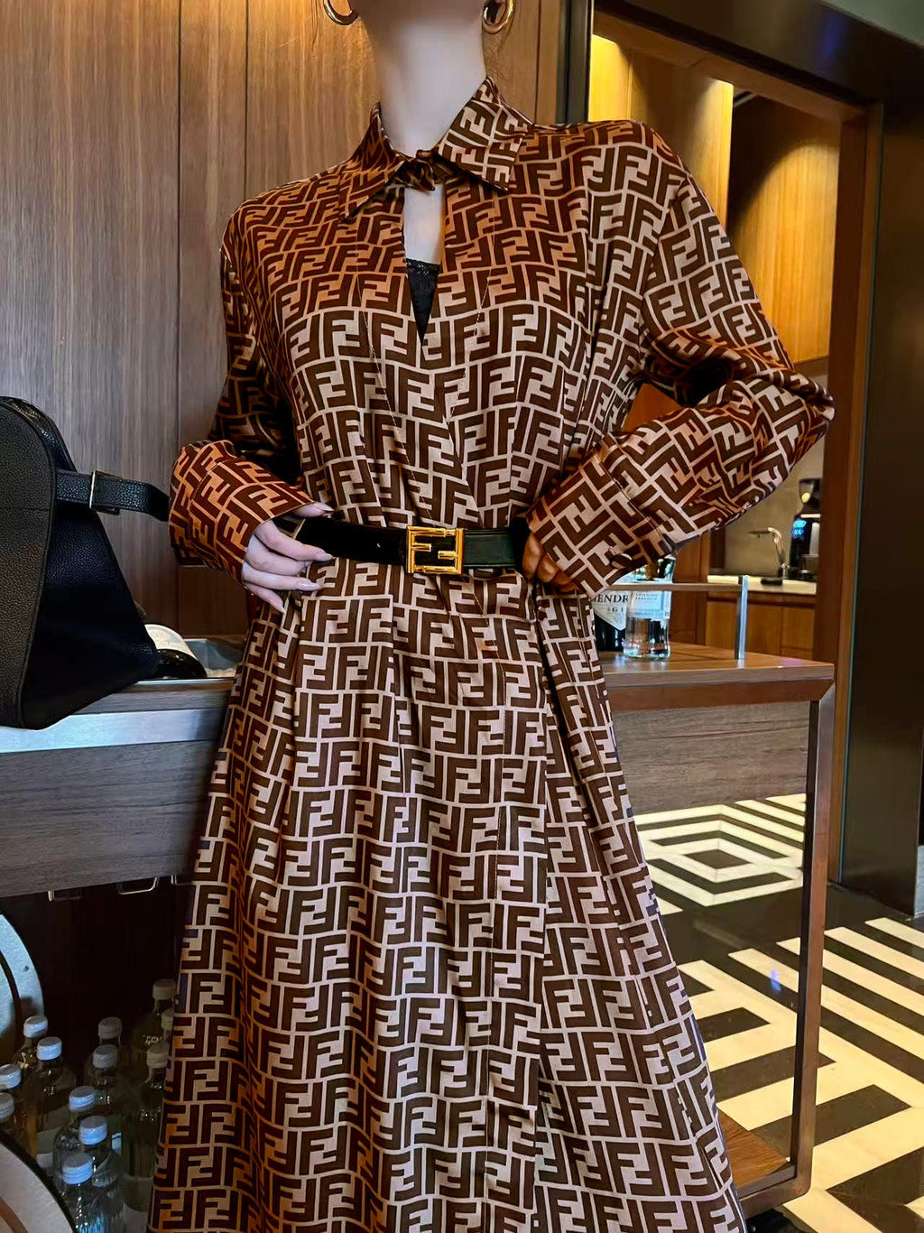 Women's Fendi Parent-Style Monogram Dress with Belt!