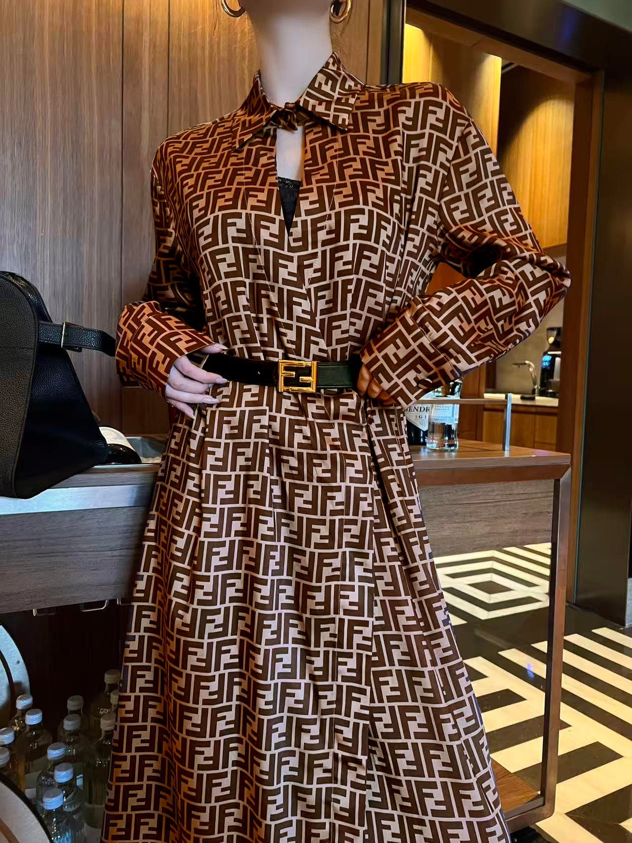 Women's Fendi Parent-Style Monogram Dress with Belt!